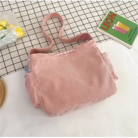 Niche Design Handbag Star Female Student Large Capacity Commuting Tote Corduroy Shoulder Crossbody Bag 2023 New