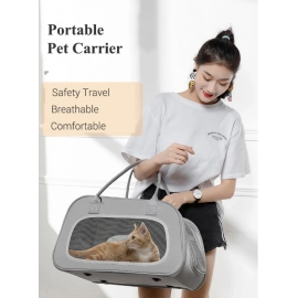 Airline Approved Cat Carrier Breathable Portable Travel Pet Carrier for Cats and Small Dogs Foldable Escape Proof Cat Handbag