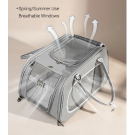 Airline Approved Cat Carrier Breathable Portable Travel Pet Carrier for Cats and Small Dogs Foldable Escape Proof Cat Handbag