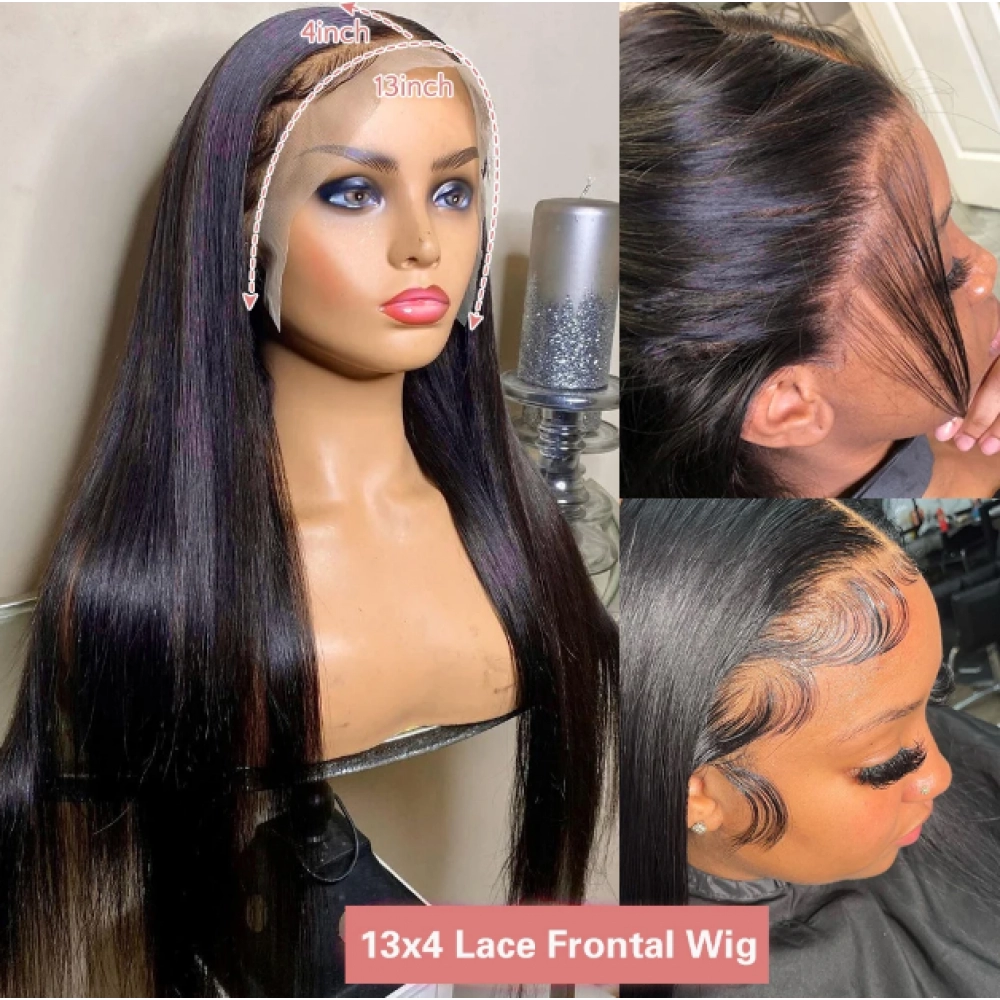 Bone Straight 360 Full Lace Wig Human Hair Pre Plucked Brazilian Hd Lace Frontal Wigs For Women 13x4 HD Lace Frontal Wig 250%