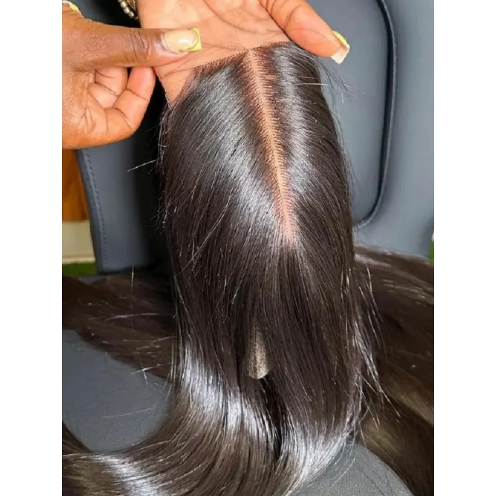 Straight Hair 13x4 HD Transparent Lace Frontal Pre plucked 100% Human Hair Natural Hair Line 4x4 Lace Closure With Baby Hair