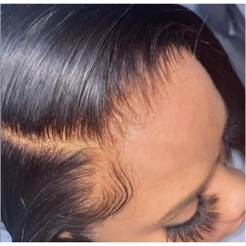 Straight Hair 13x4 HD Transparent Lace Frontal Pre plucked 100% Human Hair Natural Hair Line 4x4 Lace Closure With Baby Hair