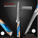Professional Damascus Steel Boning Knife 6Inch Boning Fillet Knife Resin Stable Wooden Handle Boneless Sliced Fish Sashimi Knife