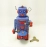 Retro Wind-Up Tin Robot with Gong Drum Classic Mechanical Clockwork Toy for Kids' Christmas Gift Collection and Fun Playtime