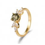 14K Gold Ametrine Gemstone Ring for Women Anillos De Bague or Jaune Topaz Gemstone Jewelry 14 K Gold Color Wedding Anel Ring Box