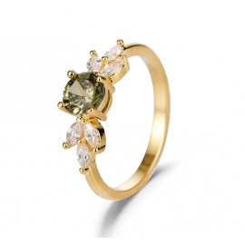 14K Gold Ametrine Gemstone Ring for Women Anillos De Bague or Jaune Topaz Gemstone Jewelry 14 K Gold Color Wedding Anel Ring Box